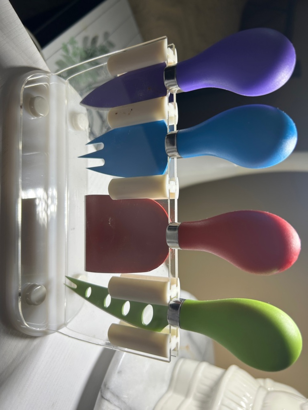 Maxwell &  Williams Colorful Cheese Knife Set - Purple, Blue, Red, Green Handles